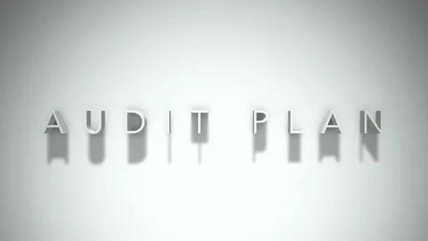 Audit plan 3D title animation with shadows on a white background Stock Footage 297516621