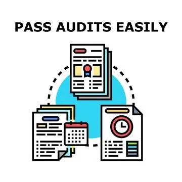 Audit process management ensuring compliance and successful completion Stock Illustration