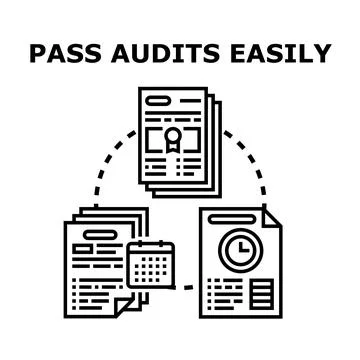 Audit process management ensuring compliance and successful completion Stock Illustration