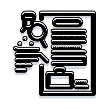 Audit process verifying financial documents and reports イラスト素材