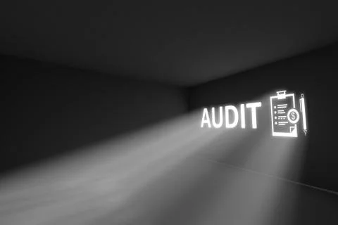 AUDIT rays volume light concept 3d illustration Stock Photos