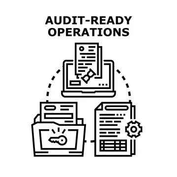 Audit ready operations process, documentation, and compliance イラスト素材