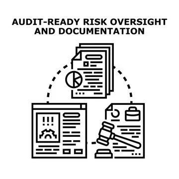 Audit ready risk oversight and documentation process Stock Illustration