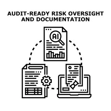 Audit ready risk oversight and documentation icon 스톡 일러스트