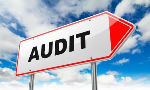 Audit  on Red Road Sign. Stock Illustration