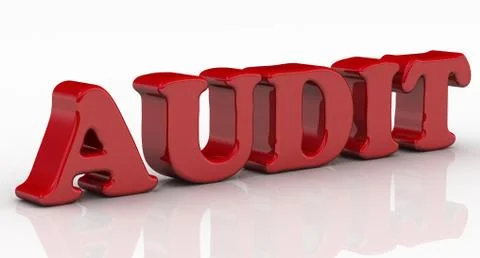 Audit. The red word 库存插图