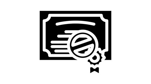 Audit refuse glyph icon animation Stock Footage 326744898