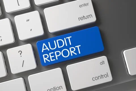 Audit Report CloseUp of Keyboard Ilustração Stock