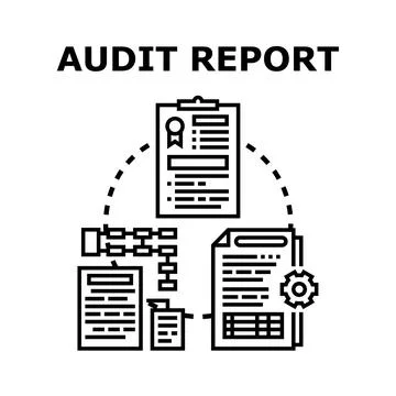 Audit report concept, analyzing financial data Stock Illustration