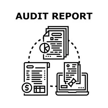 Audit report concept with financial data analysis Stock Illustration