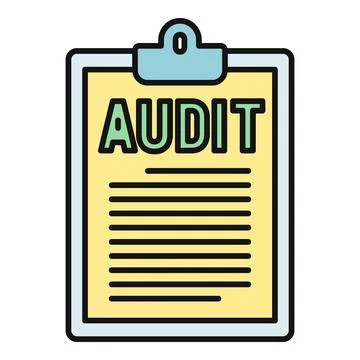 Audit report document on a clipboard icon イラスト素材
