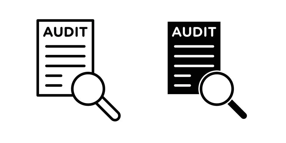 Audit report icon for design projects and web UI Stock Illustration