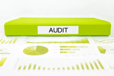 Audit reports, graphs, charts, data analysis and evaluation documents Stock Photos