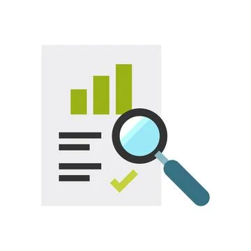 Audit research flat clipart vector illustration Stock Illustration