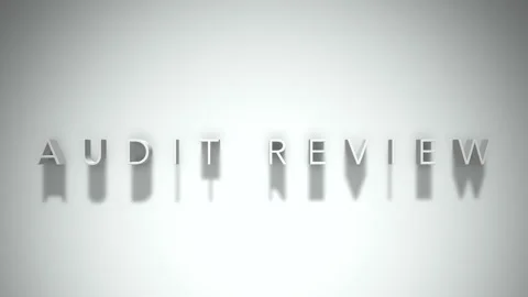Audit review 3D title animation white text on a white background Stock Footage 299758130