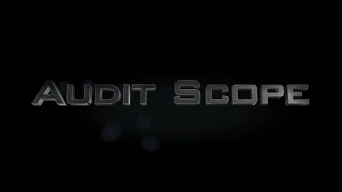 Audit Scope title 3D metal text on black alpha channel background Stock Footage 301065831
