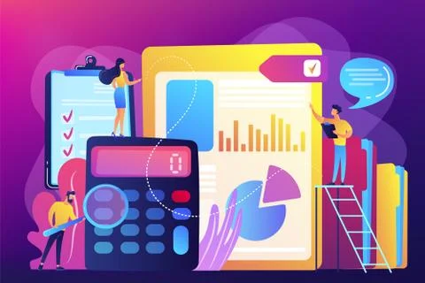 Audit service concept vector illustration. Stock Illustration
