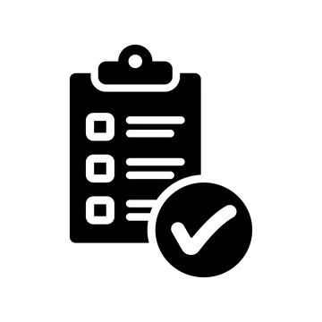 Audit, test, check, report icon. Black vector graphics. Stock Illustration