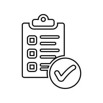 Audit, test, check, report line icon. Outline vector. Stock Illustration