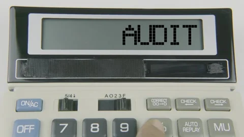 Audit Text or Words and Hand Typing  Concept Calculator Stock Footage 307017107