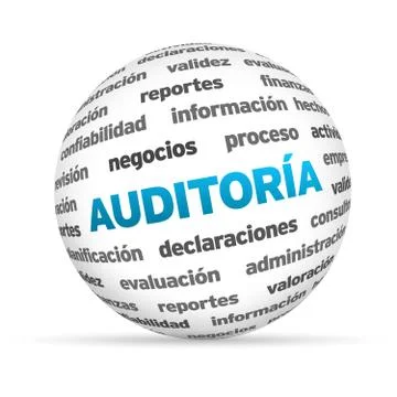 Audit text sphere (in spanish) Stock Illustration