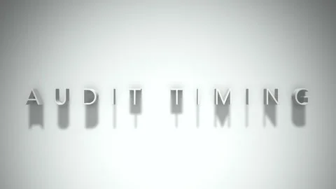 Audit timing 3D title animation white text on a white background Stock Footage 299748916