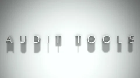 Audit Tools 3D title animation with shadows on a white background Stock Footage 296529011