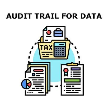 Audit trail for data concept illustration Stock Illustration