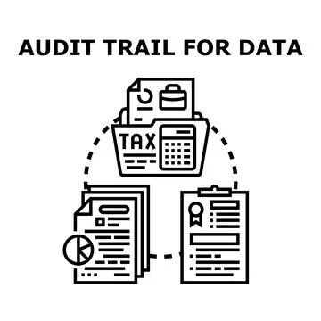 Audit trail for data concept illustration Stock Illustration