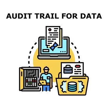 Audit trail for data logging and security concept Stock Illustration