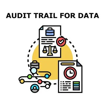 Audit trail data tracking verification concept Stock Illustration