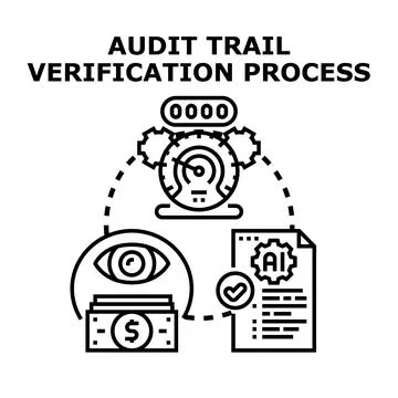 Audit trail verification process concept illustration Stock Illustration