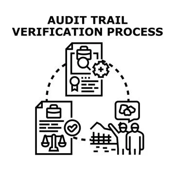 Audit trail verification process for data management Stock Illustration