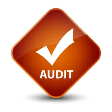 Audit (validate icon) elegant brown diamond button Stock Illustration