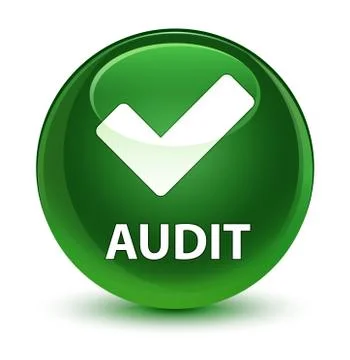 Audit (validate icon) glassy soft green round button Stock Illustration