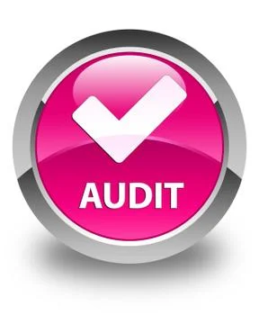 Audit (validate icon) glossy pink round button Stock Illustration
