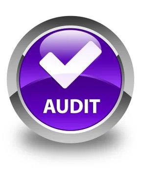Audit (validate icon) glossy purple round button Stock Illustration