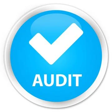 Audit (validate icon) premium cyan blue round button Stock Illustration
