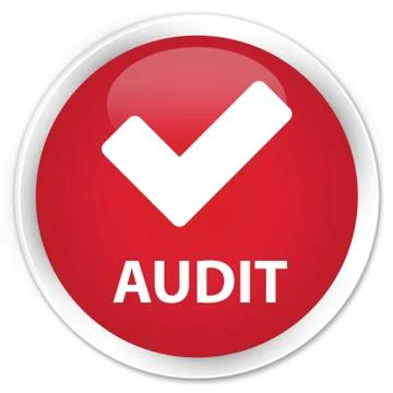 Audit (validate icon) premium red round button Stock Illustration