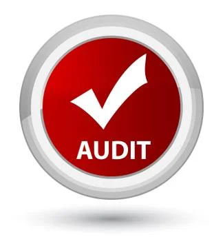 Audit (validate icon) prime red round button Stock Illustration