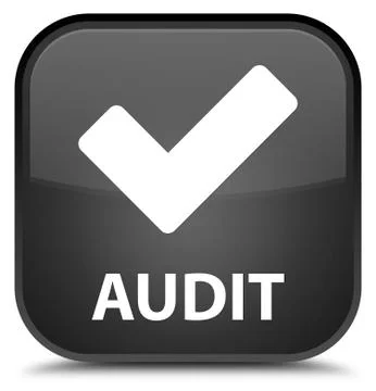 Audit (validate icon) special black square button Stock Illustration