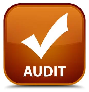 Audit (validate icon) special brown square button Stock Illustration