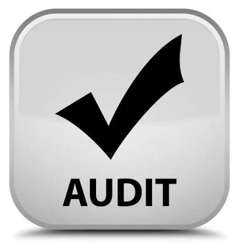 Audit (validate icon) special white square button Stock Illustration