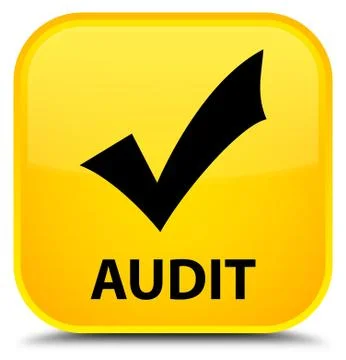 Audit (validate icon) special yellow square button Stock Illustration