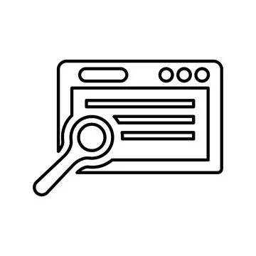 Audit, webpage, data icon. Outline vector. Stock-Illustration