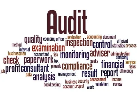 Audit, word cloud concept Stock Illustration