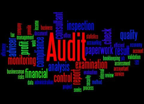 Audit, word cloud concept Stock Illustration