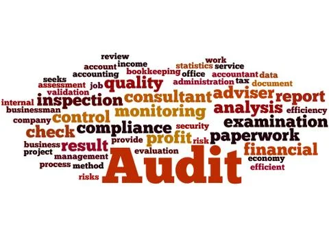 Audit, word cloud concept Stock Illustration