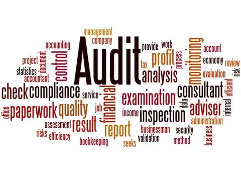 Audit, word cloud concept Stock Illustration