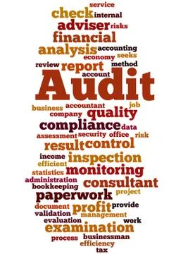Audit, word cloud concept Stock Illustration
